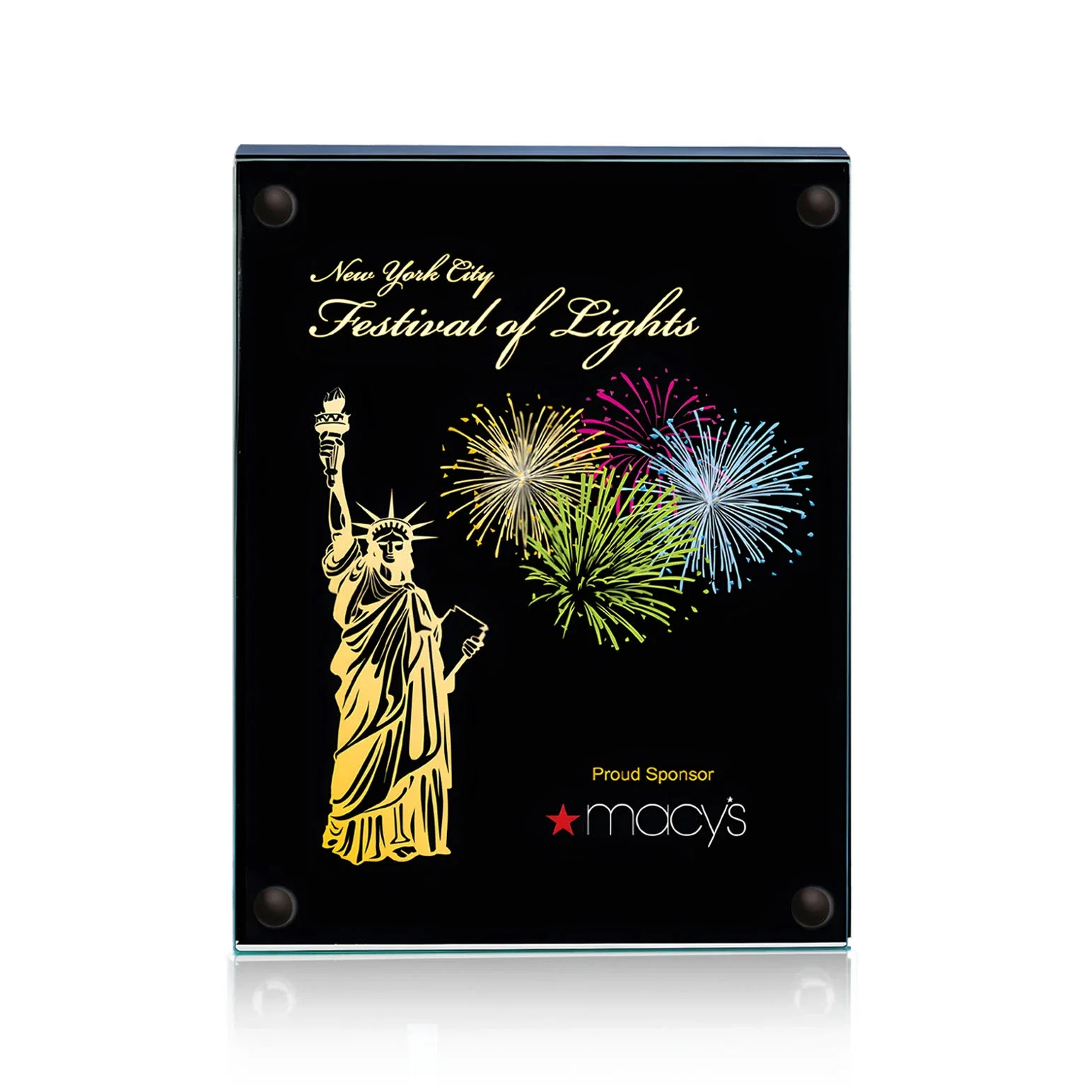 Custom printed Jade Glass Wall Plaque with Colored Laminate Backing for volunteer appreciation
