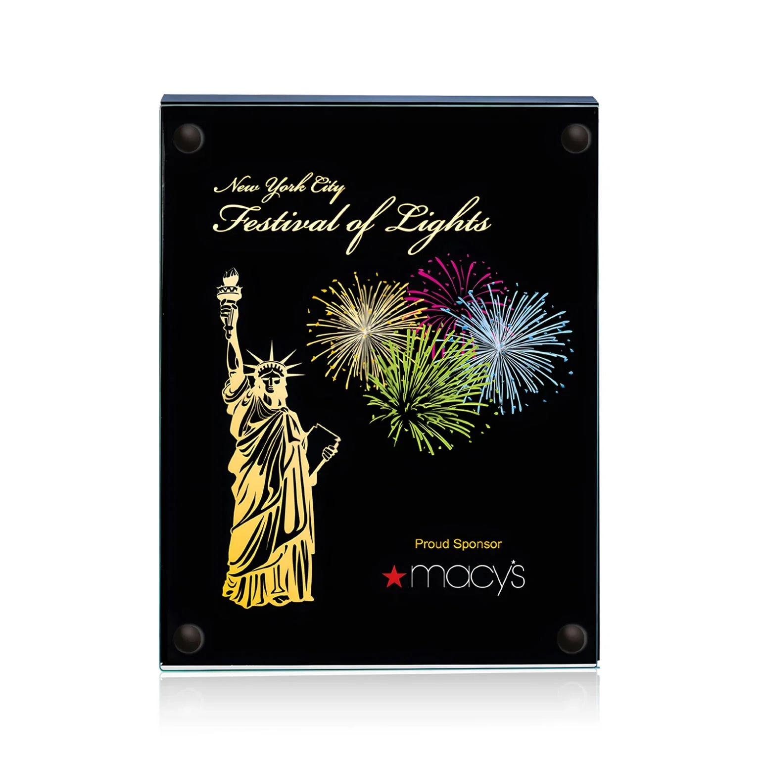 Custom printed Jade Glass Wall Plaque with Colored Laminate Backing for dealer and partner awards