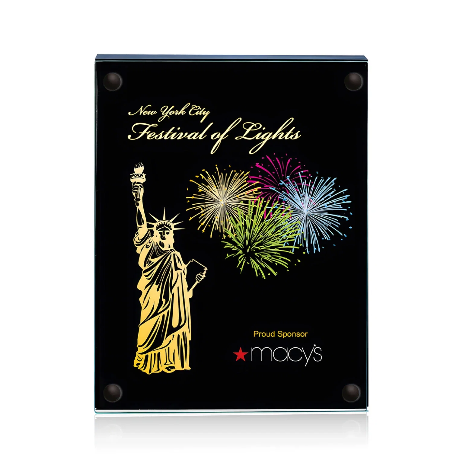 Custom printed Jade Glass Wall Plaque with Colored Laminate Backing for company anniversary events