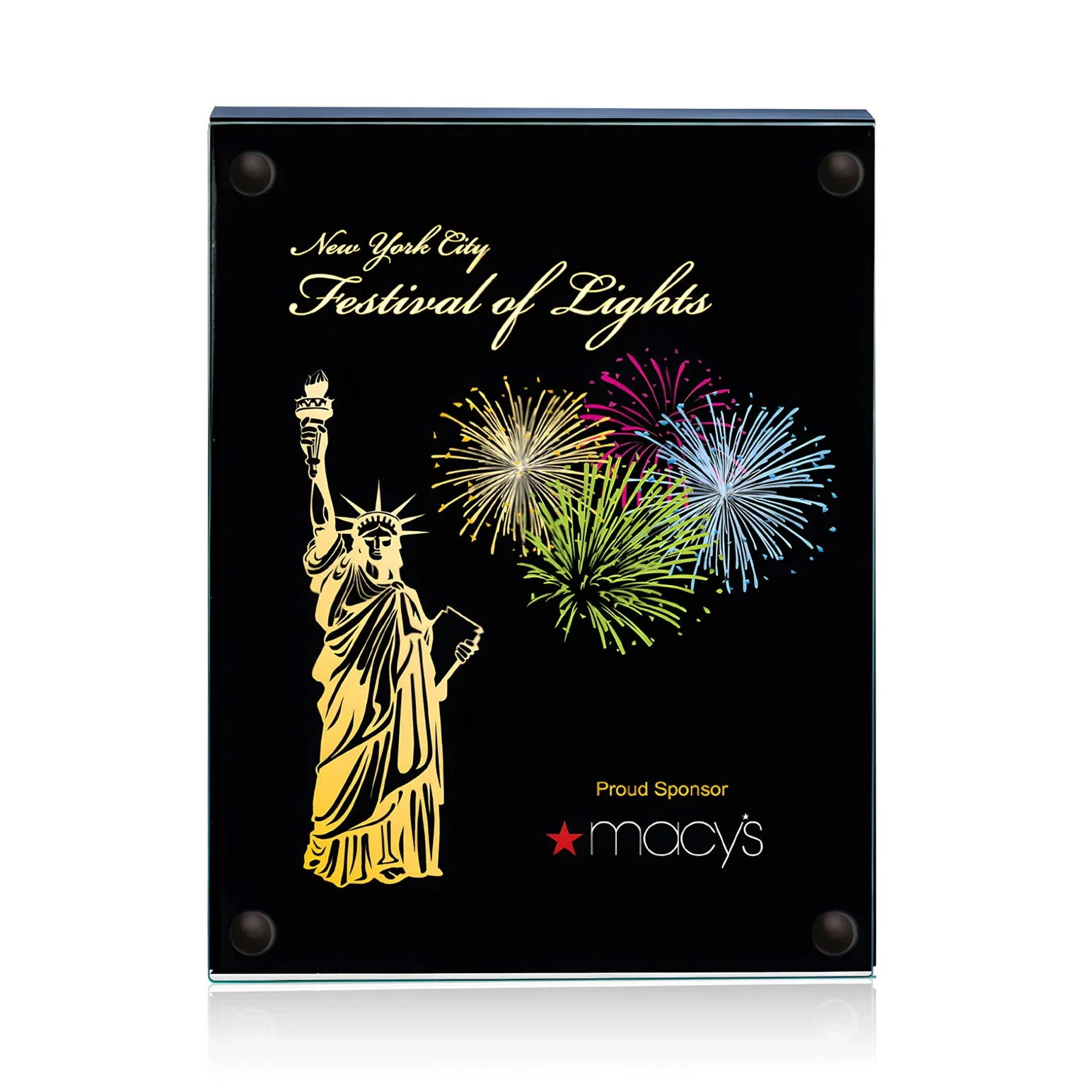 Customized Jade Glass Wall Plaque with Colored Laminate Backing for corporate award ceremonies