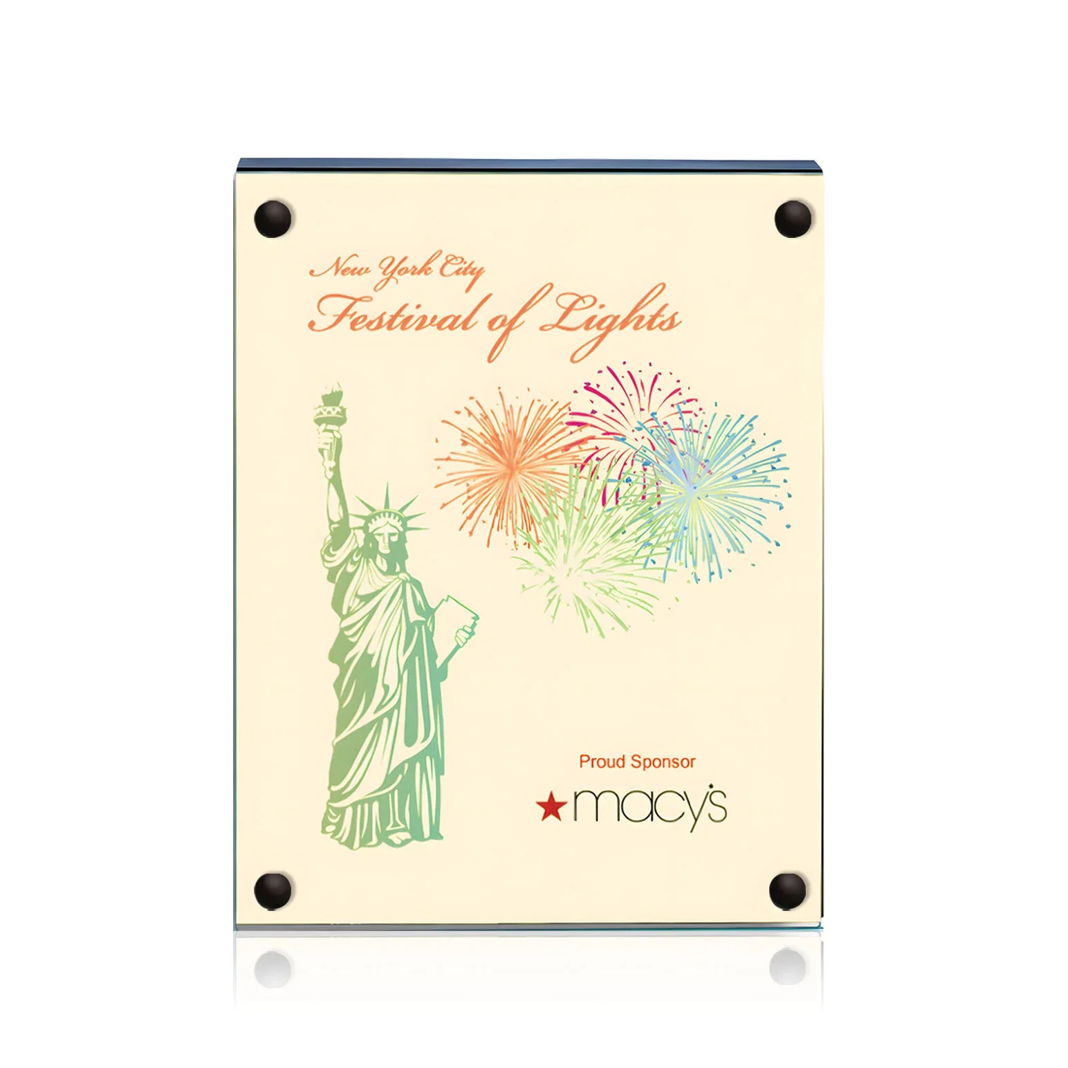 Customized Jade Glass Wall Plaque with Colored Laminate Backing for sales achievement awards