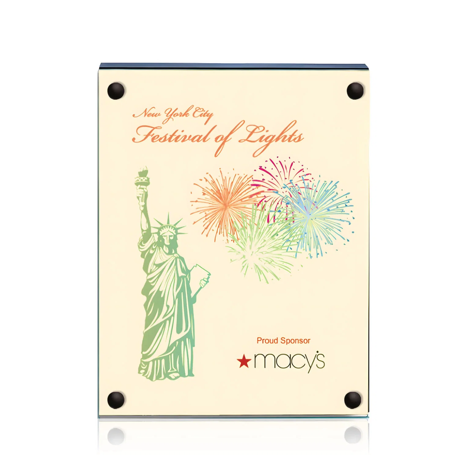 Customized Jade Glass Wall Plaque with Colored Laminate Backing for team milestone celebrations