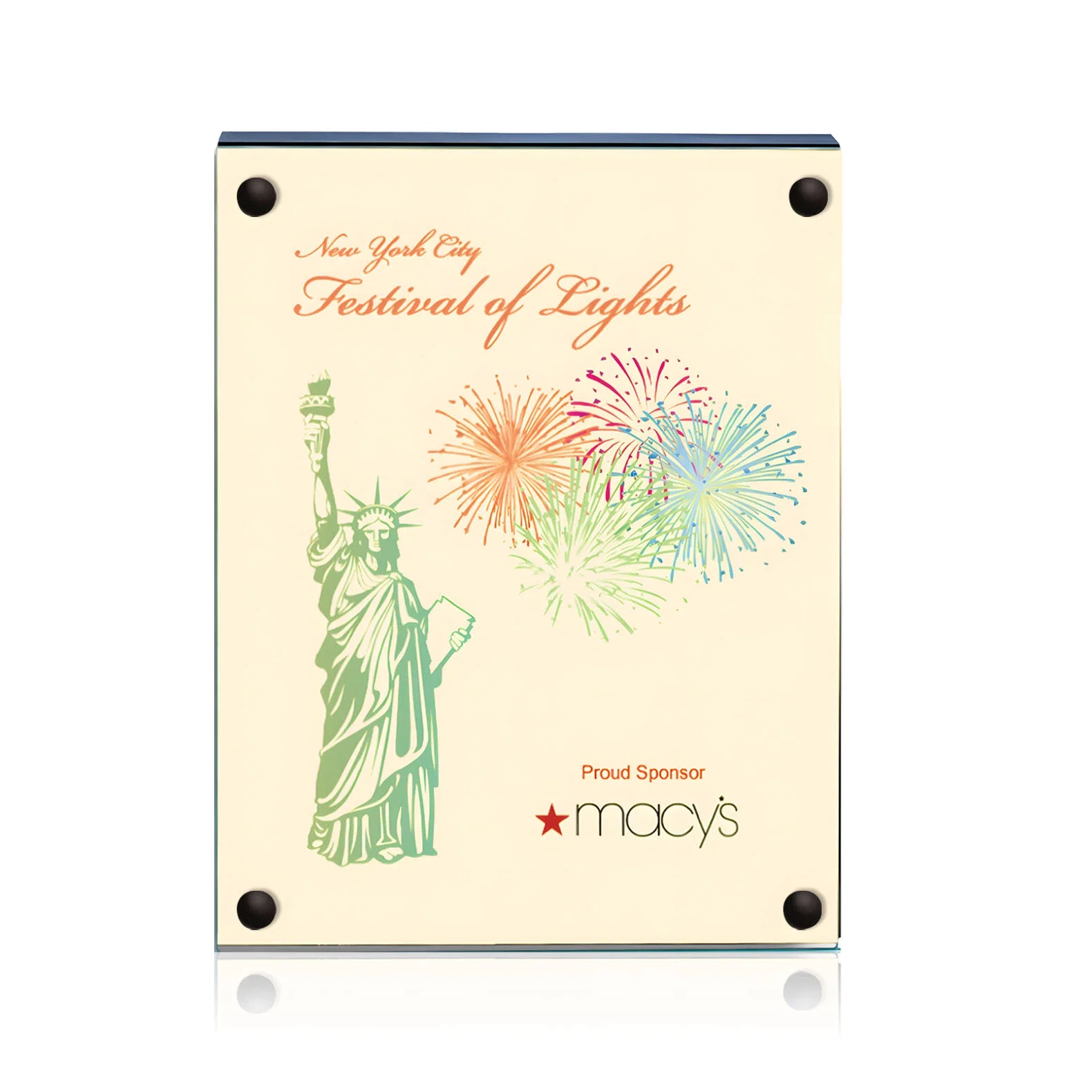 Customized Jade Glass Wall Plaque with Colored Laminate Backing for donor appreciation