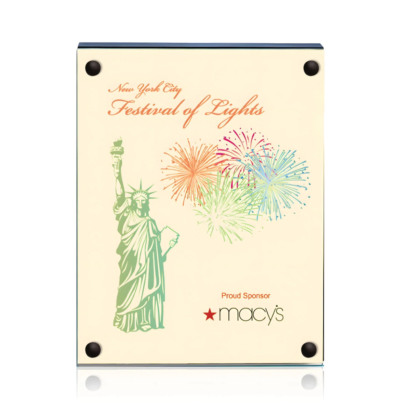 Customized Jade Glass Wall Plaque with Colored Laminate Backing for safety achievement programs