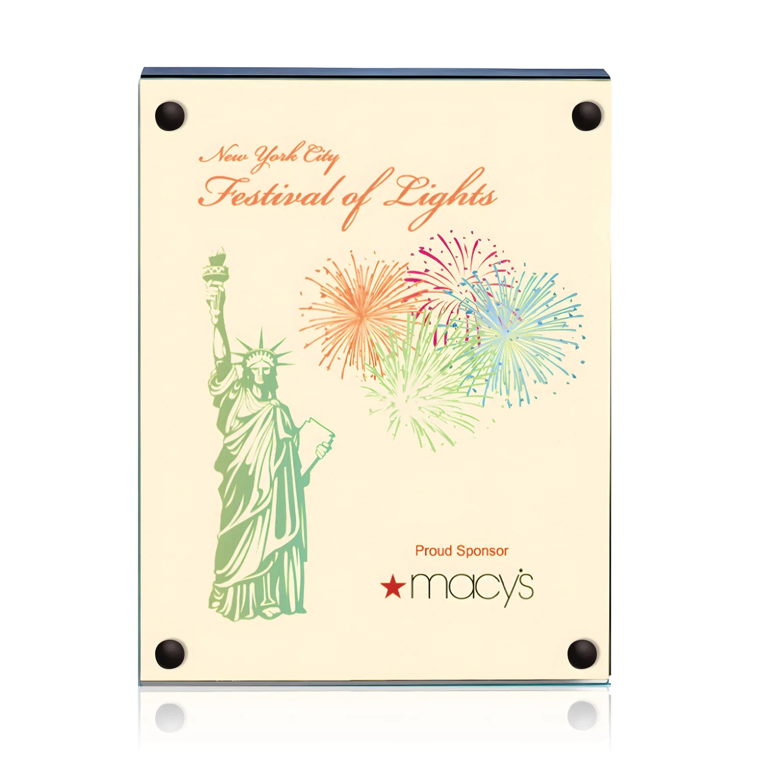 Customized Jade Glass Wall Plaque with Colored Laminate Backing for volunteer appreciation