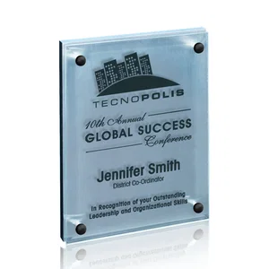 Jade Glass Wall Plaque with Metallic Aluminum Backing