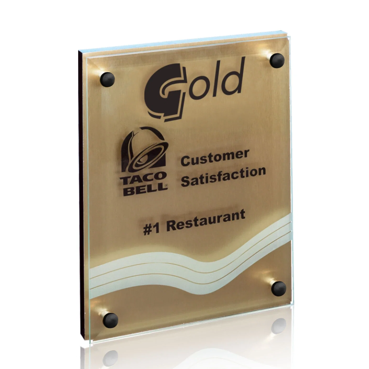 Custom Jade Glass Wall Plaque with Metallic Aluminum Backing for volunteer appreciation