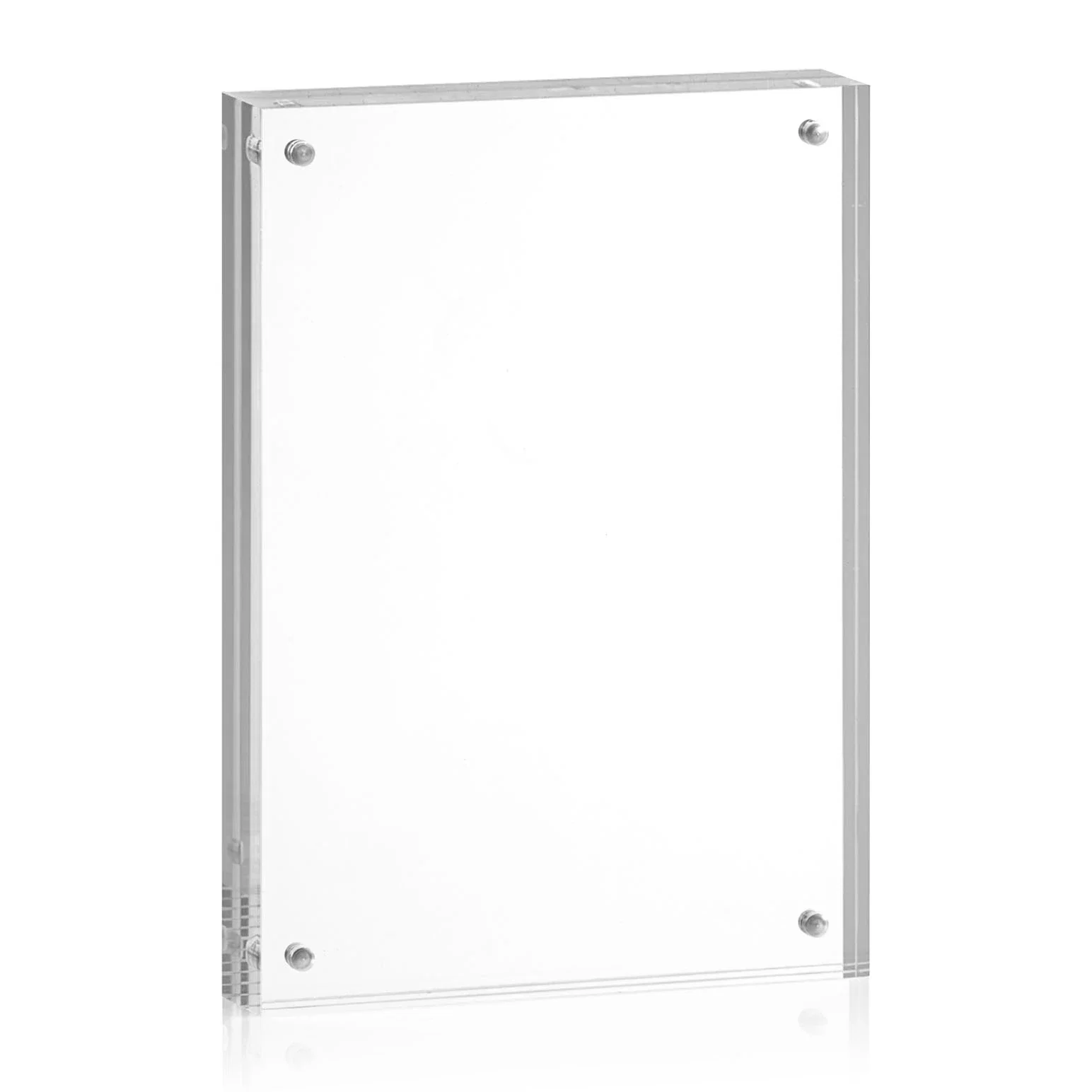 Personalized Acrylic Rectangle Award Held by Four Magnetic Corner Pins for corporate award ceremonies