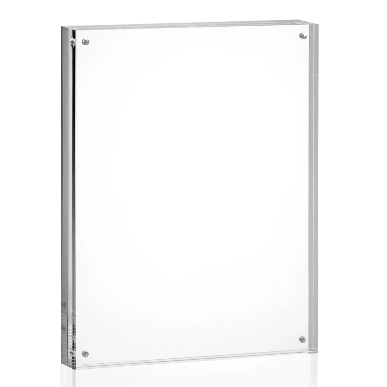 Personalized Acrylic Rectangle Award Held by Four Magnetic Corner Pins for service anniversary gifts