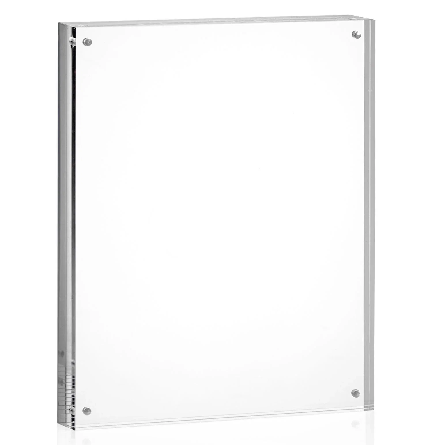 Personalized Acrylic Rectangle Award Held by Four Magnetic Corner Pins for sales achievement awards