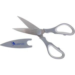 Stainless Steel Kitchen Scissors, 8 3/4" L, Magnetic Sheath