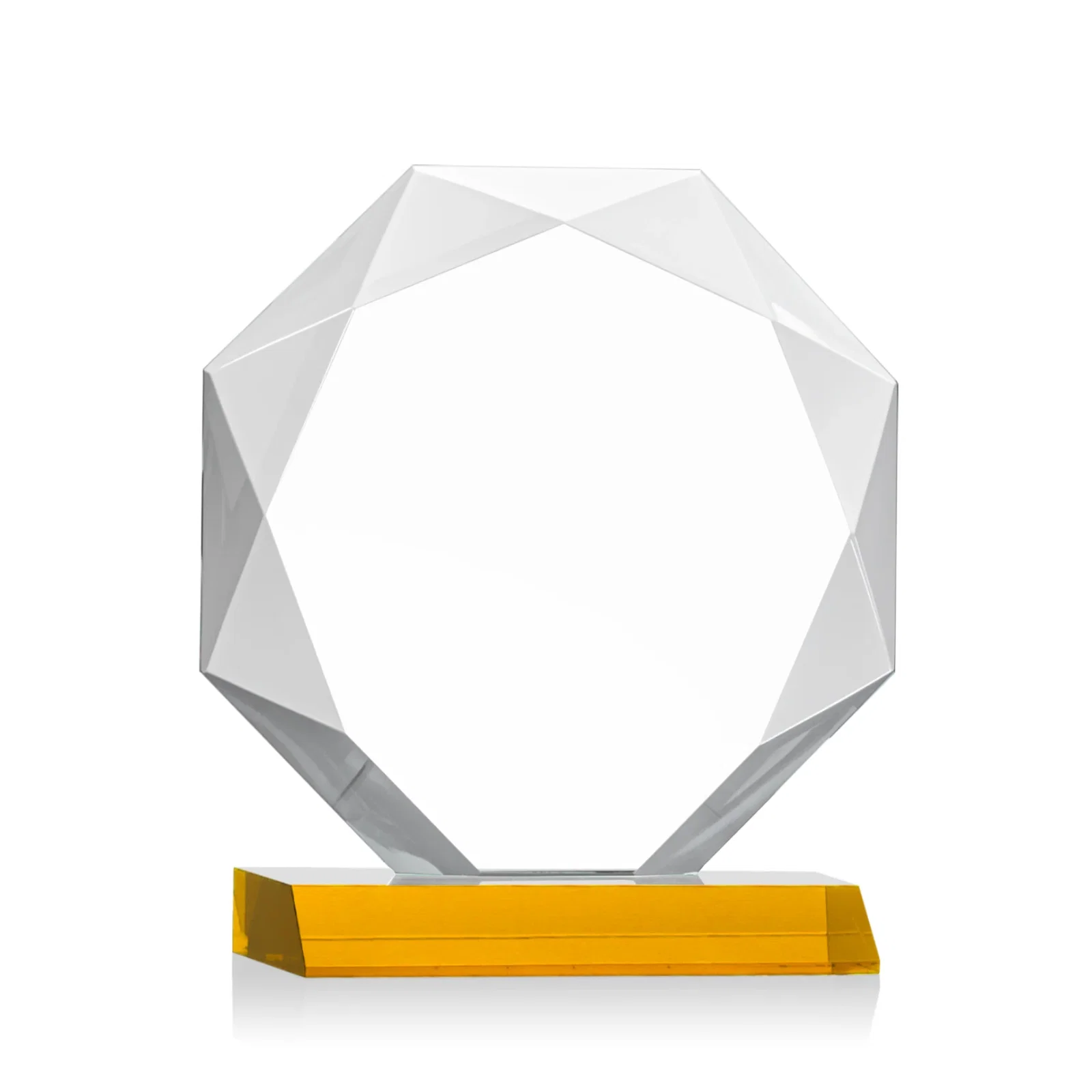 Customized Starfire Crystal Octagon Award on Front-Mitered Base, awards for graduation ceremonies