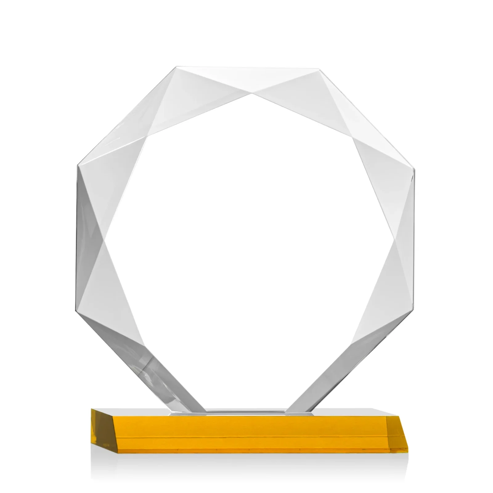 Customized Starfire Crystal Octagon Award on Front-Mitered Base, awards for safety achievement programs