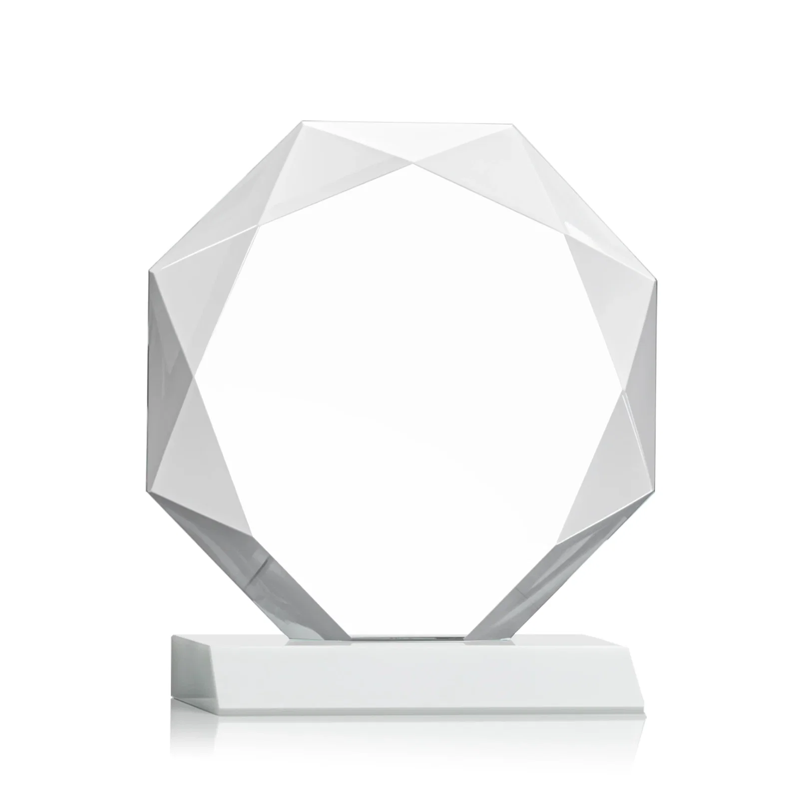 Custom Starfire Crystal Octagon Award on Front-Mitered Base, awards, with your logo for corporate award ceremonies