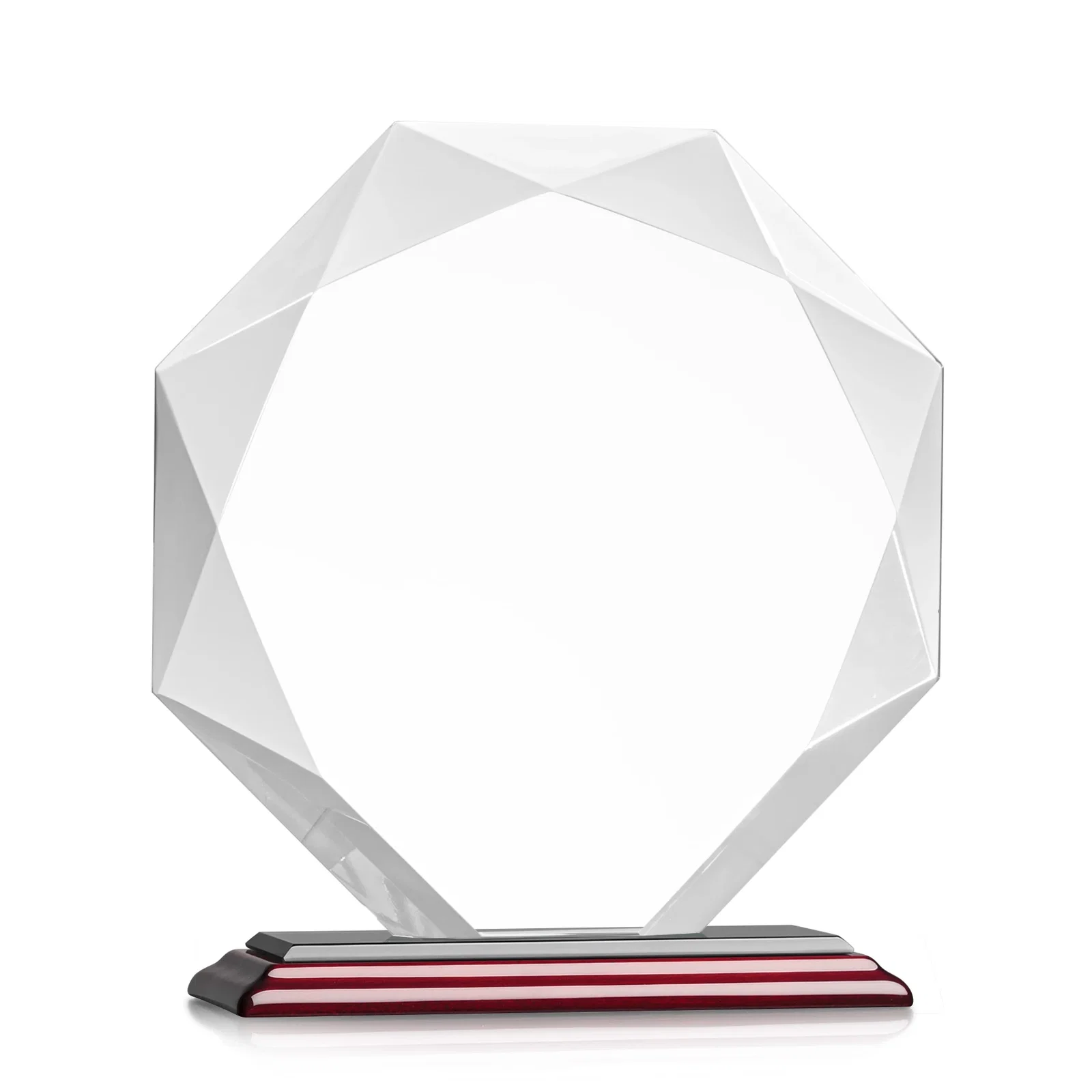 Custom Starfire Crystal Octagon Award with 10 Base Color Choices for dealer and partner awards