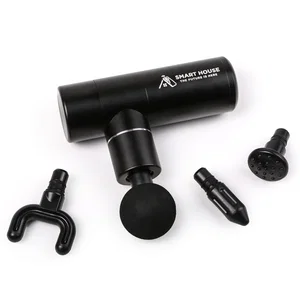 4-Speed Handheld Massage Gun with 4 Interchangeable Heads, Aluminum