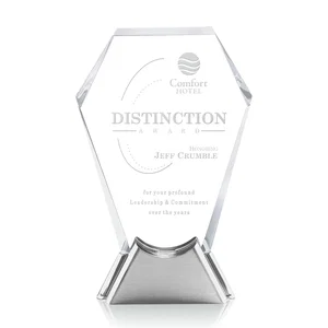 Sculpted Starfire Crystal Award on an Aluminum Base