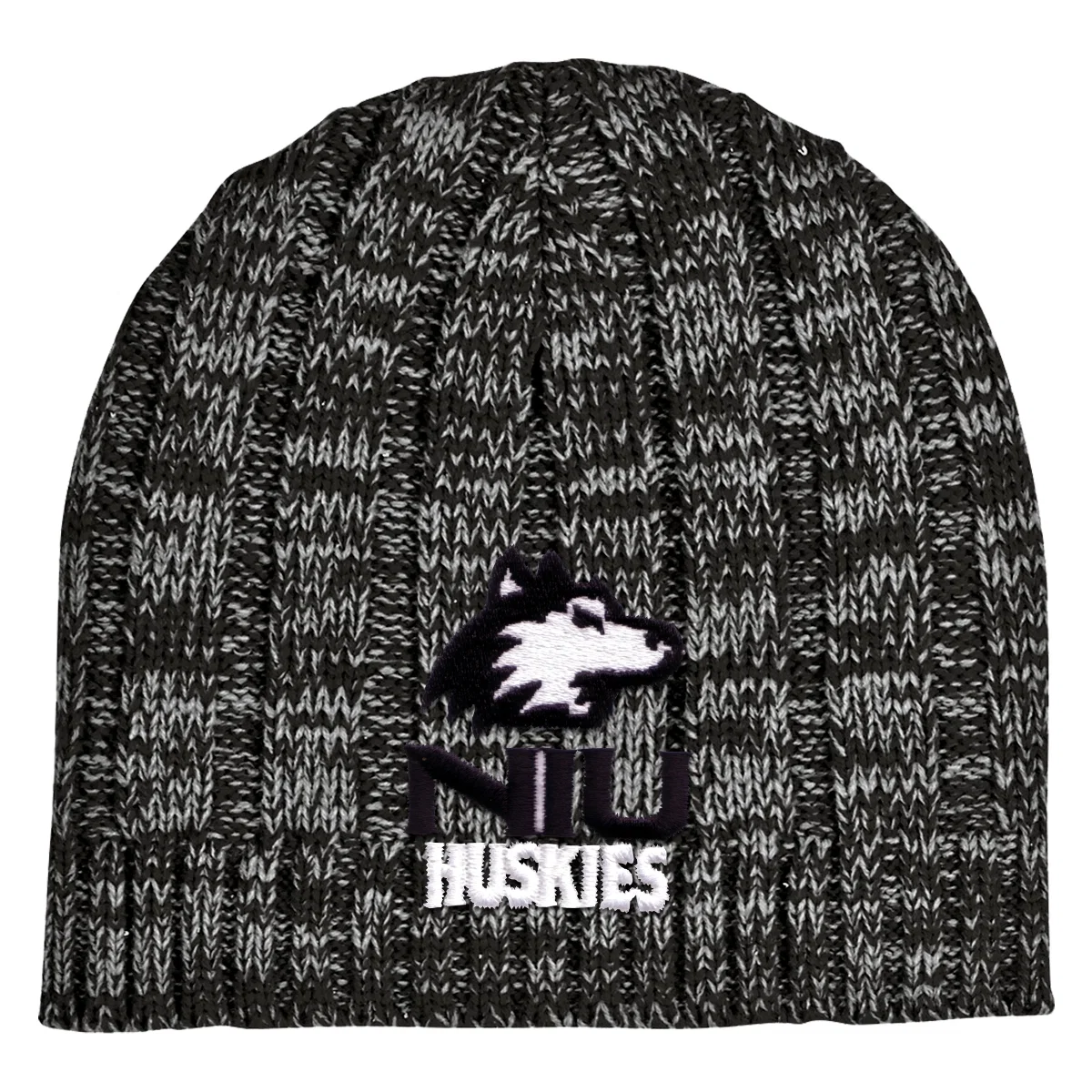 Knit beanie cap shown in black