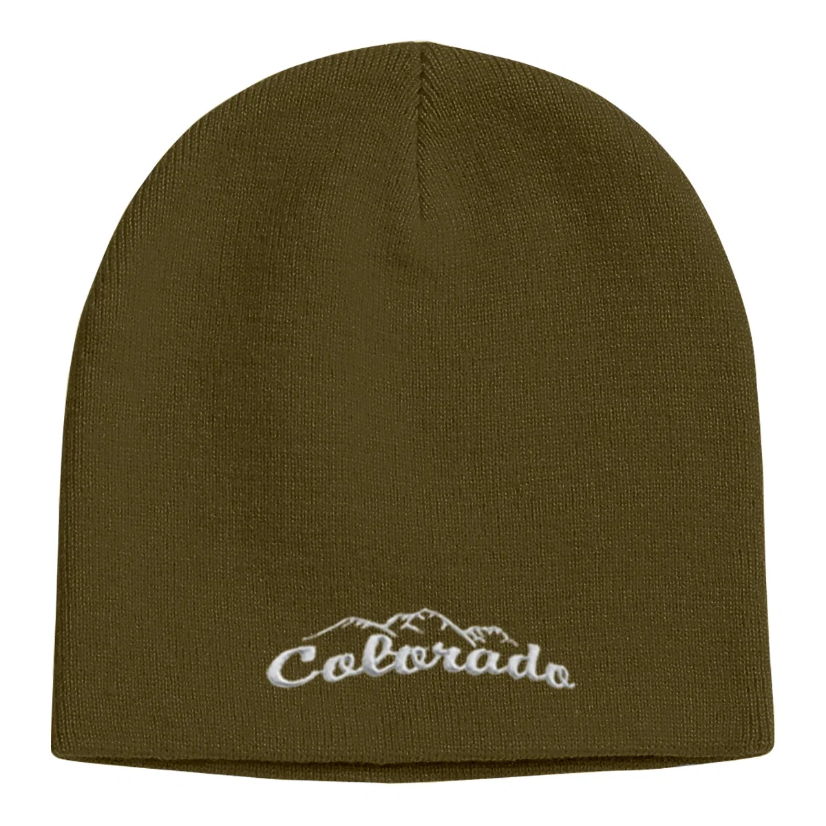 Athletic gold beanie displayed head on