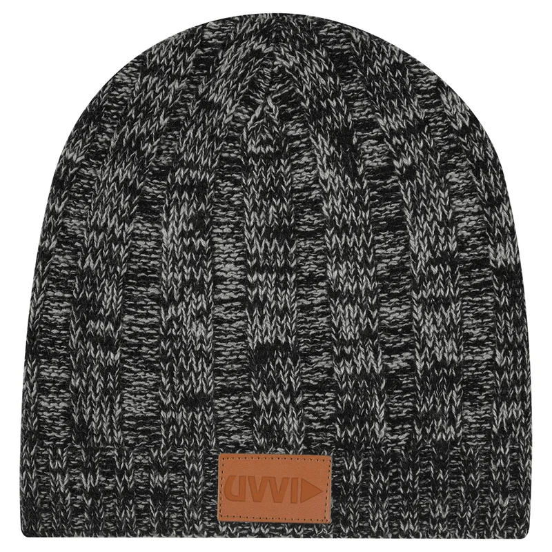 Knit Beanie With Leatherette Patch — view 2