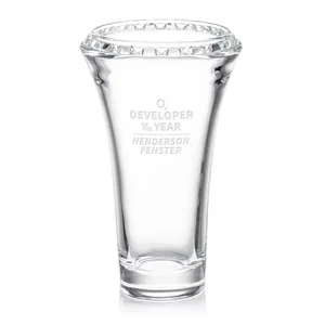 Lead Free Crystalline Vase with Deep-Cut Faceted Pattern