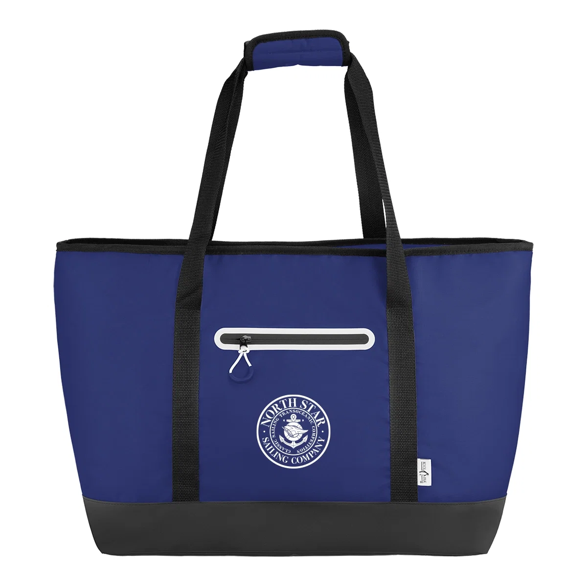 Carry handles stitched to the top of the insulated bag