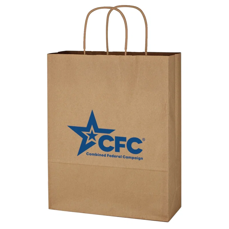 Kraft Paper Brown Shopping Bag - 10" x 13" — view 2