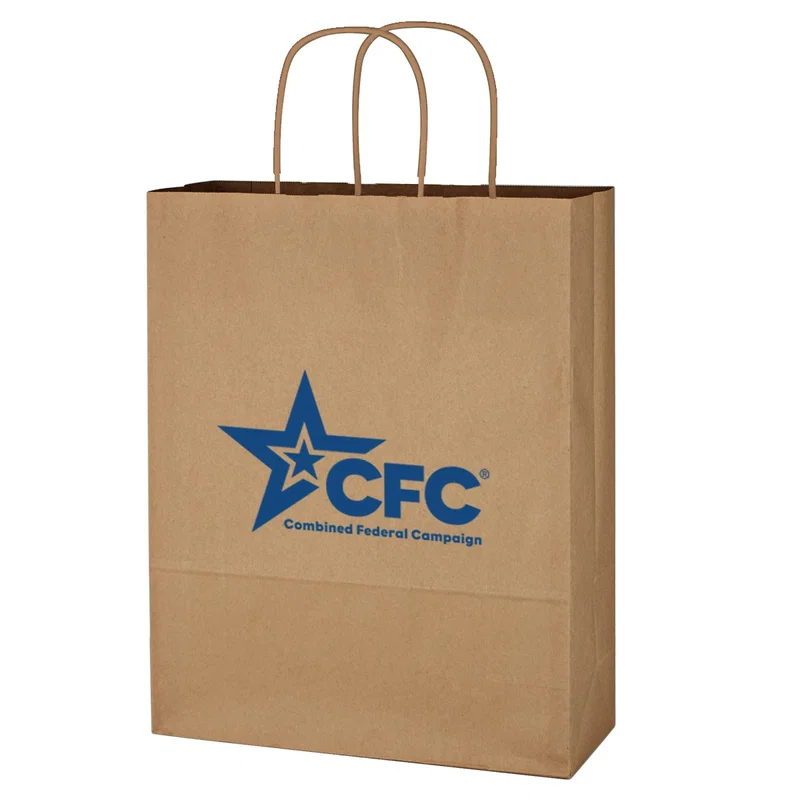 Kraft Paper Brown Shopping Bag - 10" x 13" — view 4