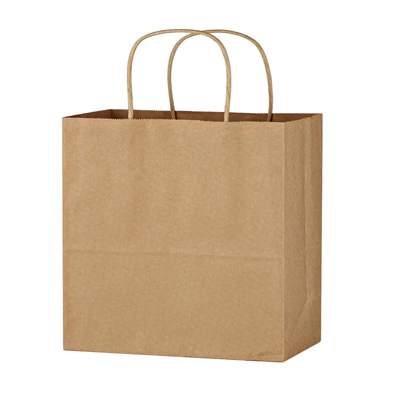 Kraft Paper Brown Shopping Bag - 13" x 13" — view 3