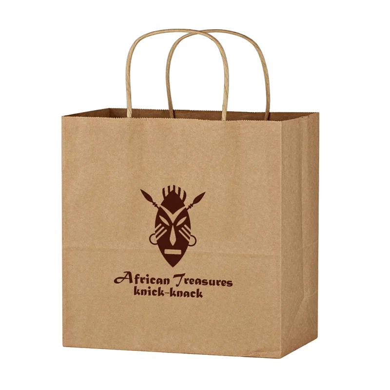 Kraft Paper Brown Shopping Bag - 13" x 13" — view 4