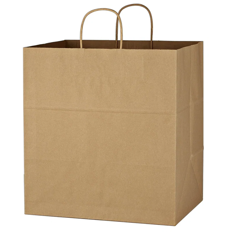 Kraft Paper Brown Shopping Bag - 14" x 15" — view 3