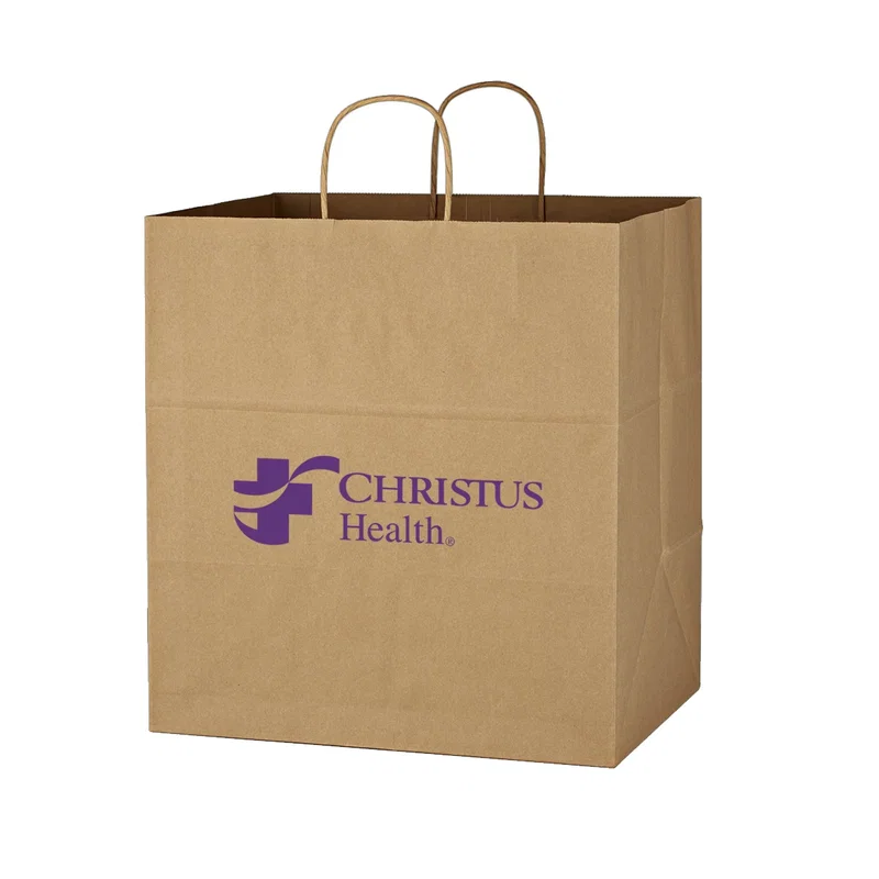 Kraft Paper Brown Shopping Bag - 14" x 15" — view 4