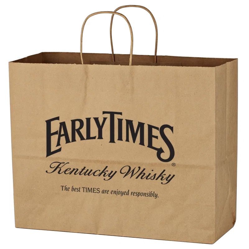 Kraft Paper Brown Shopping Bag - 16" x 12-1/2" — view 2