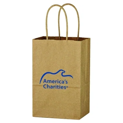 Kraft Paper Brown Shopping Bag - 5-1/4" x 8-1/4" — view 2