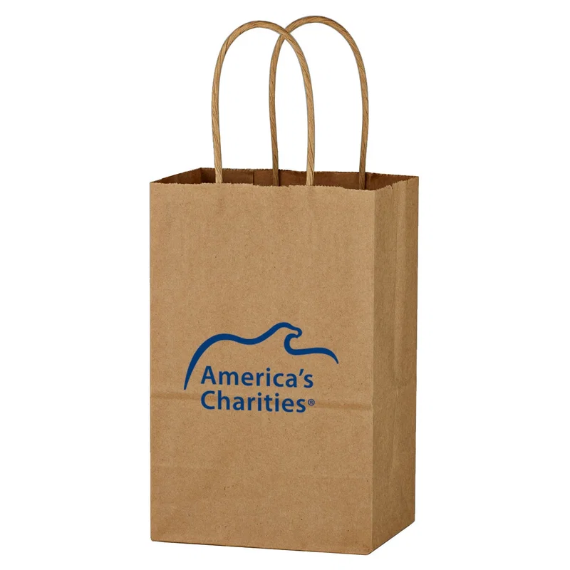 Kraft Paper Brown Shopping Bag - 5-1/4" x 8-1/4" — view 3