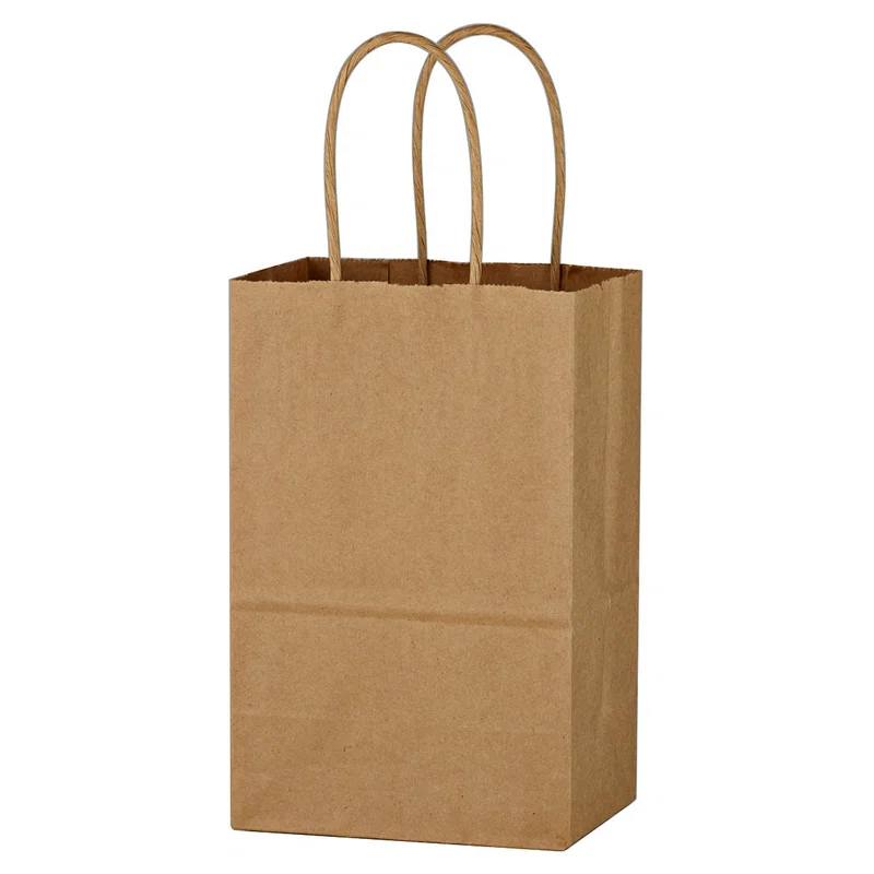 Kraft Paper Brown Shopping Bag - 5-1/4" x 8-1/4" — view 4
