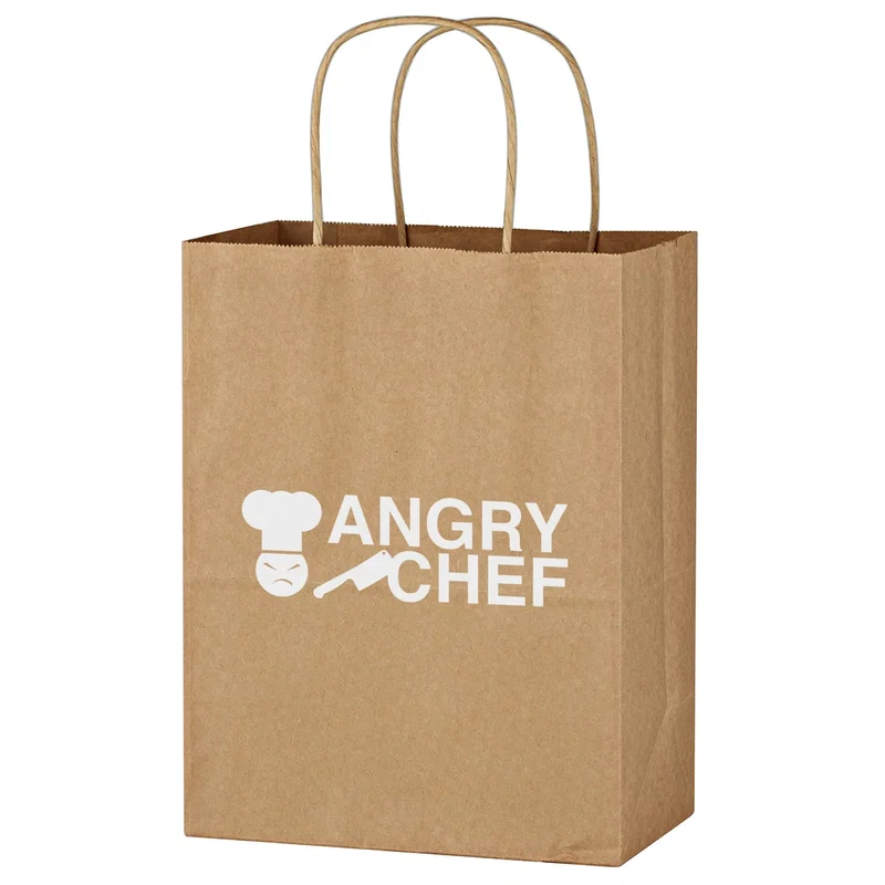 Kraft Paper Brown Shopping Bag - 8" x 10-1/4" — view 2