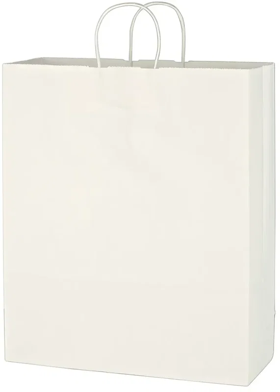 Kraft Paper White Shopping Bag - 16" x 19" — view 2