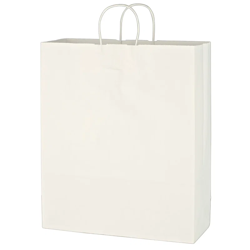 Kraft Paper White Shopping Bag - 16" x 19" — view 4