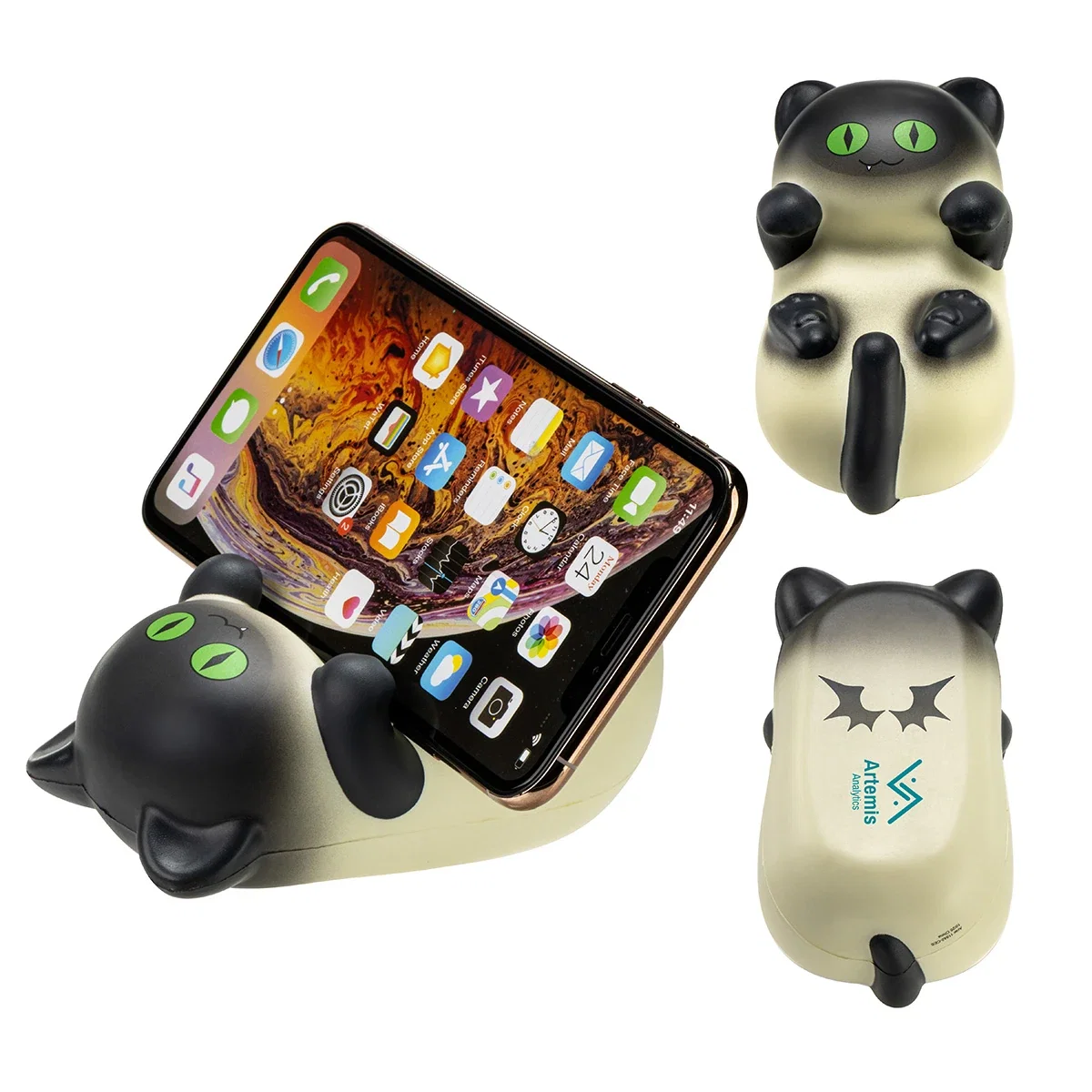 Custom Kute Kitty Stress Reliever & Phone Holder, front view of the second branded style