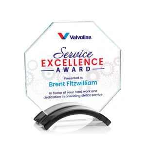 Starfire Crystal Octagon Award on Arch Base