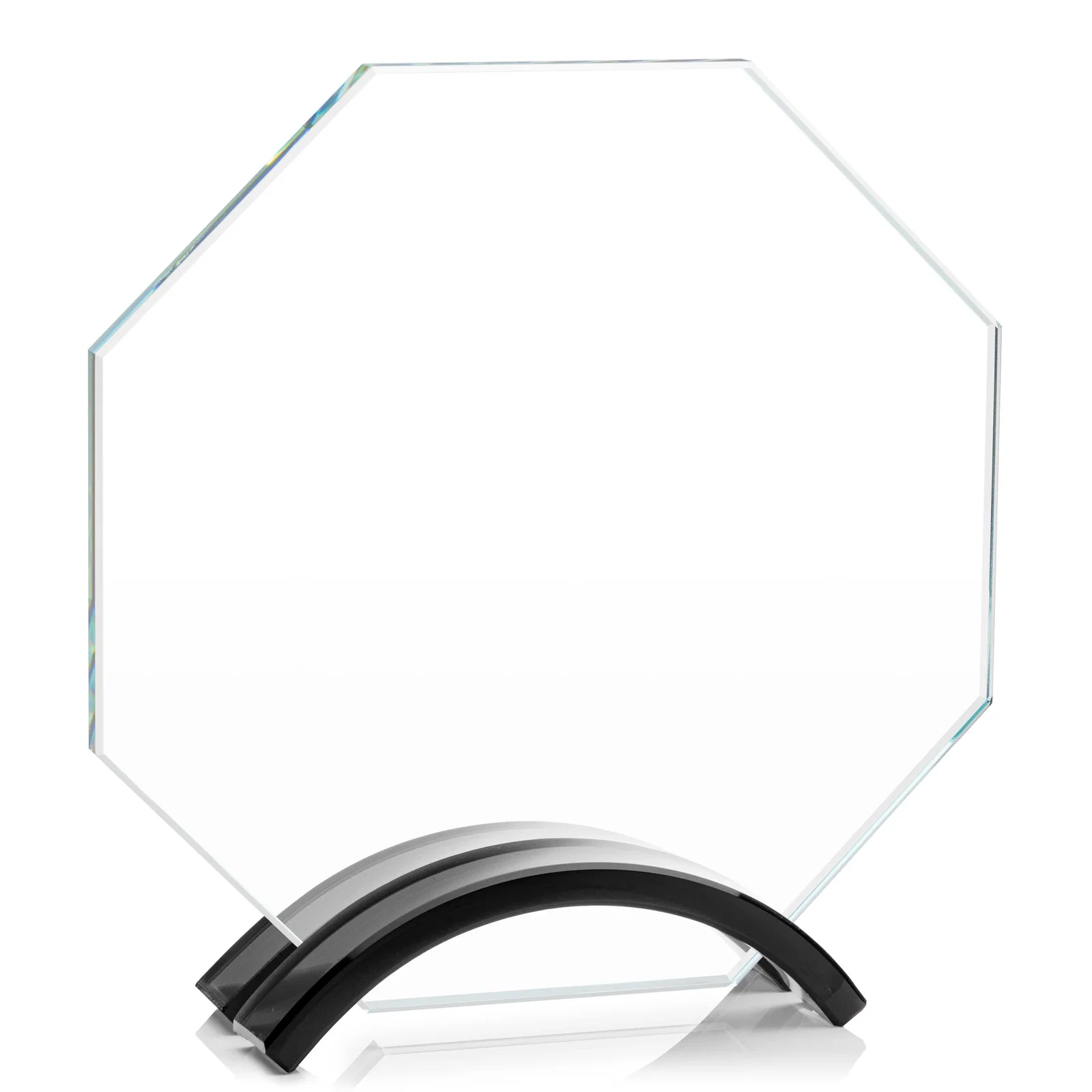 Promotional Starfire Crystal Octagon Award on Arch Base, awards for corporate award ceremonies
