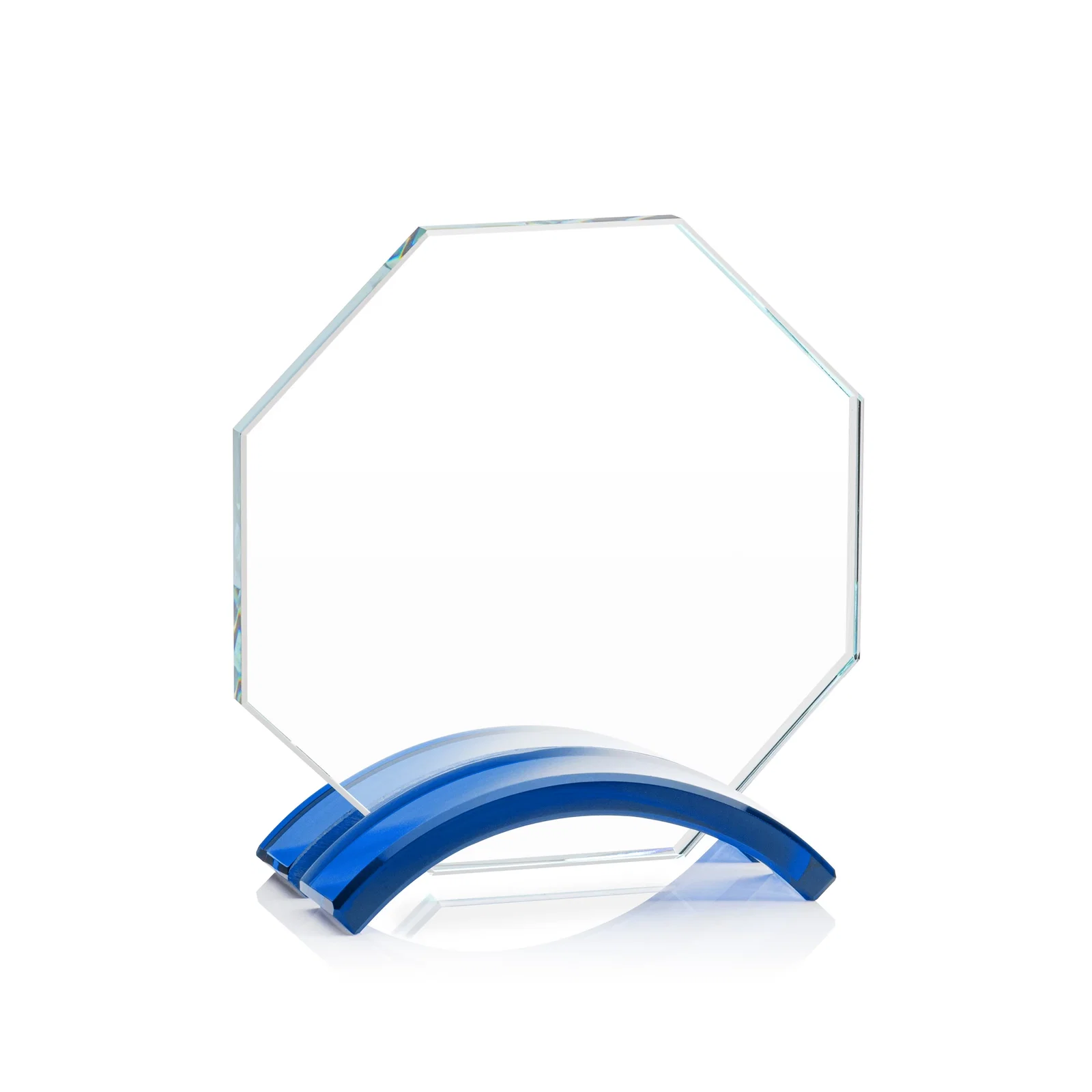 Promotional Starfire Crystal Octagon Award on Arch Base, awards for service anniversary gifts