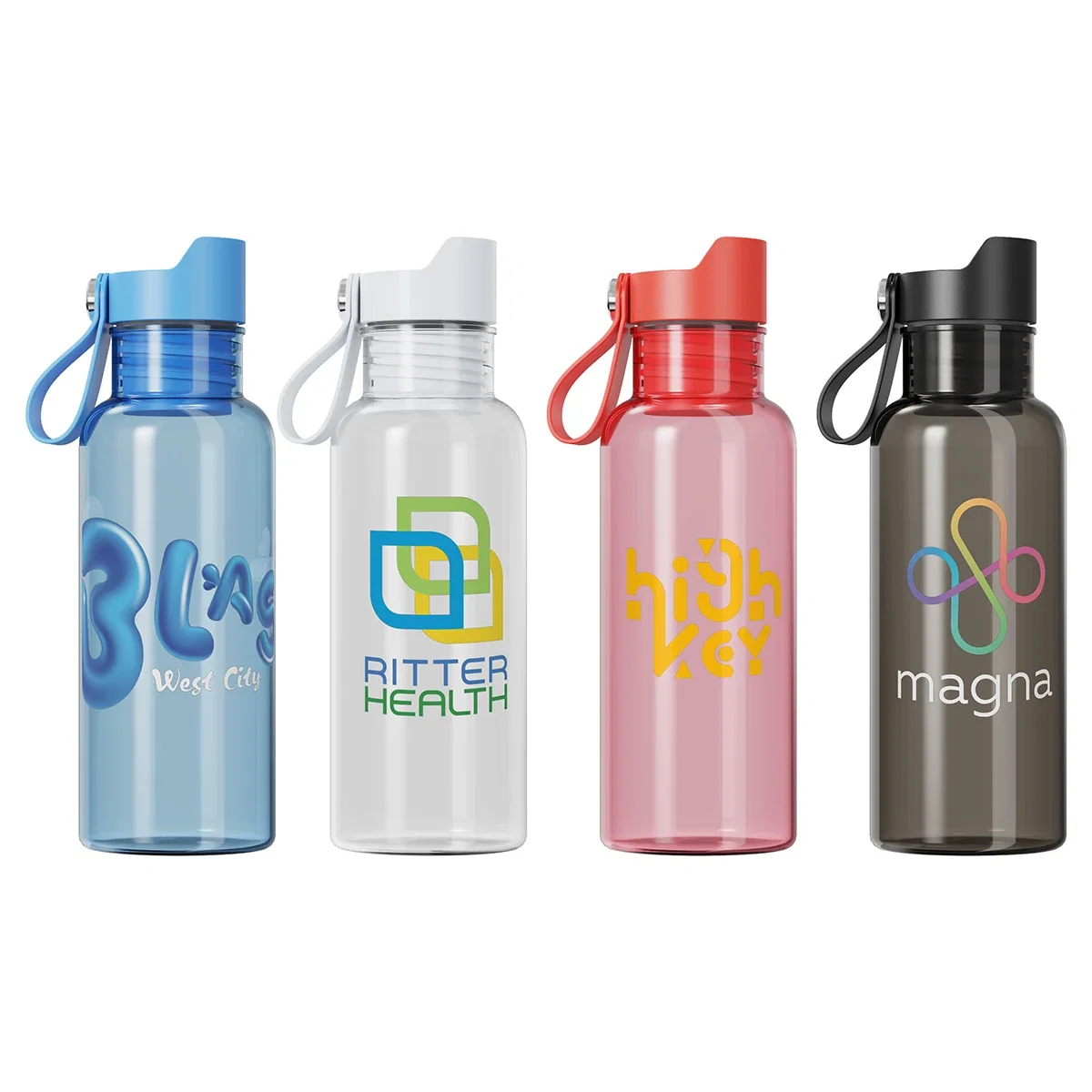 Custom Lagoon 20 oz RPET Bottle, front view of the branded reusable water bottle