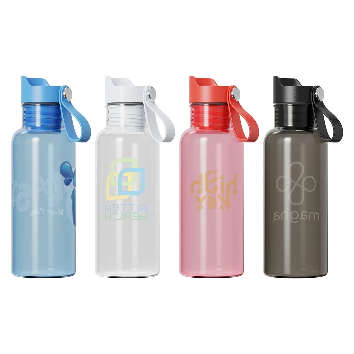 Side profile of the promotional Lagoon RPET Bottle showing its slim silhouette