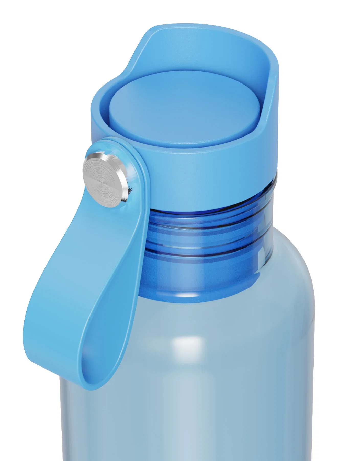 Close-up of the custom logo imprint area on the Lagoon RPET Bottle