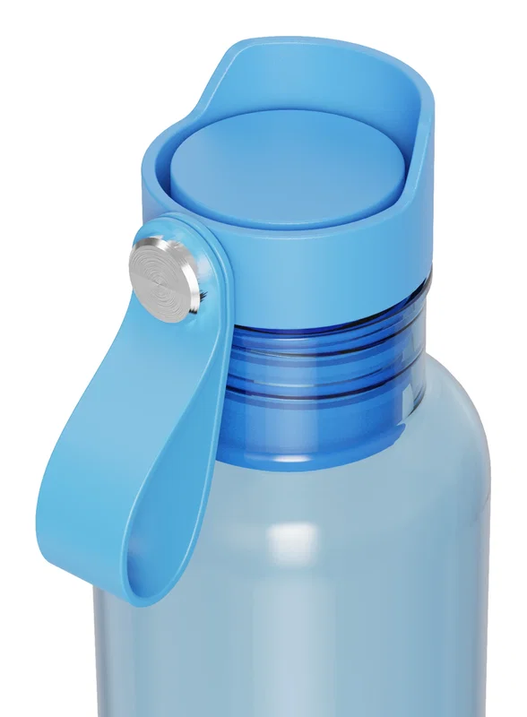 Close-up of the custom logo imprint area on the Lagoon RPET Bottle