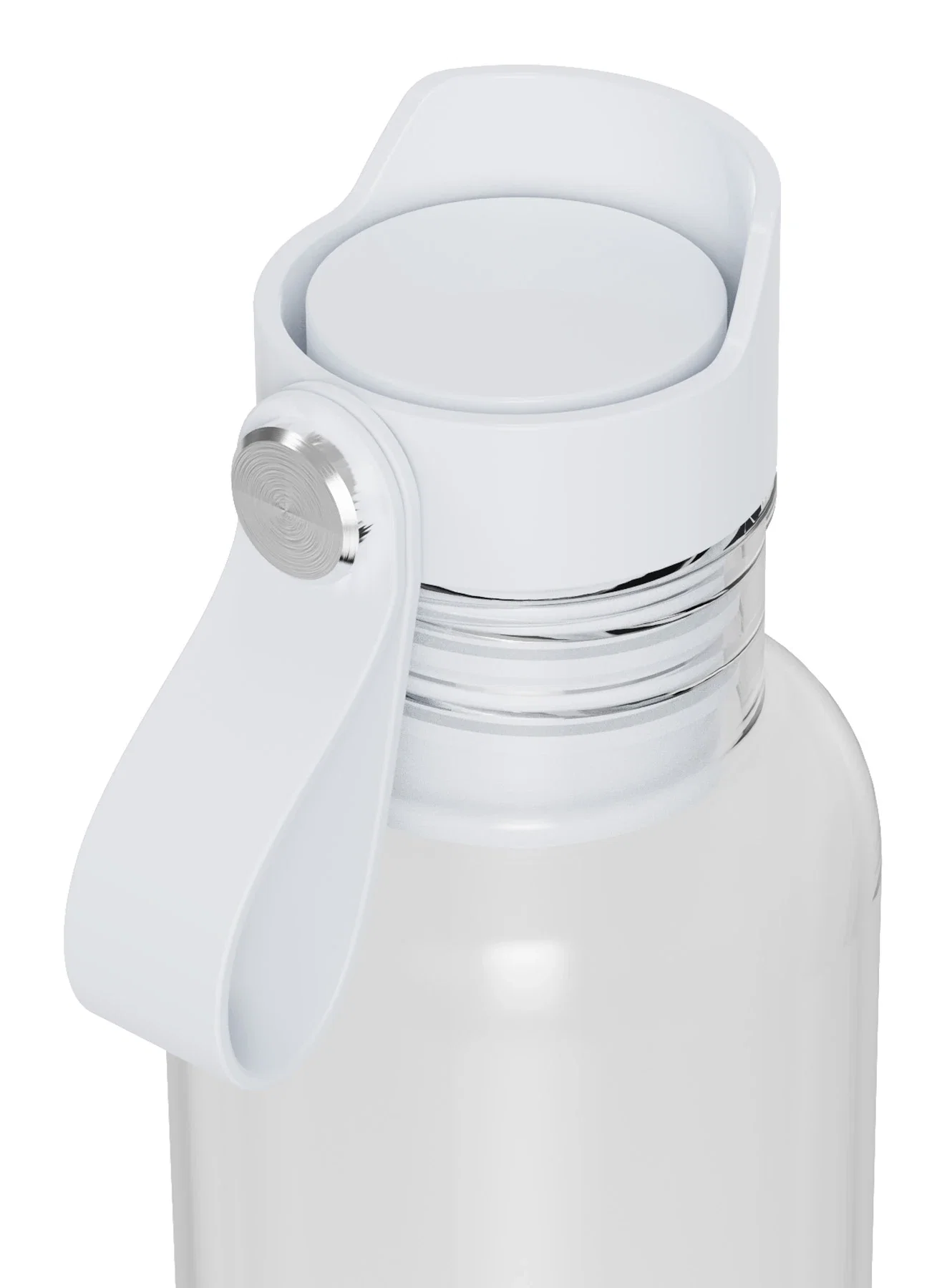 Promotional Lagoon RPET Bottle shown with its lid removed, angled view