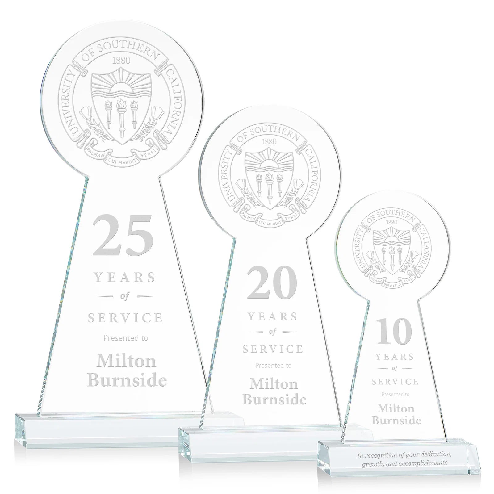 Custom Starfire Crystal Tower Award With Large Circle Top for employee recognition