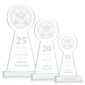 Starfire Crystal Tower Award With Large Circle Top